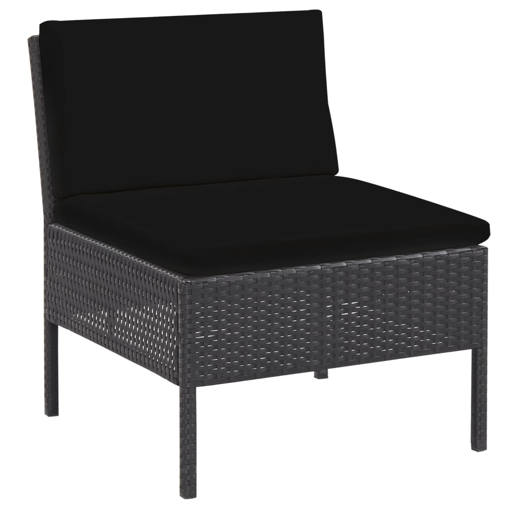 6-delige Loungeset met kussens poly rattan