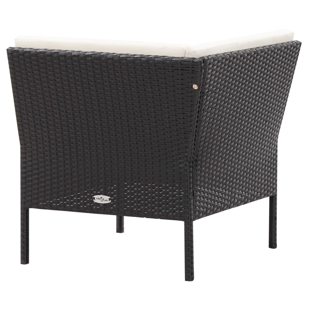 6-delige Loungeset met kussens poly rattan