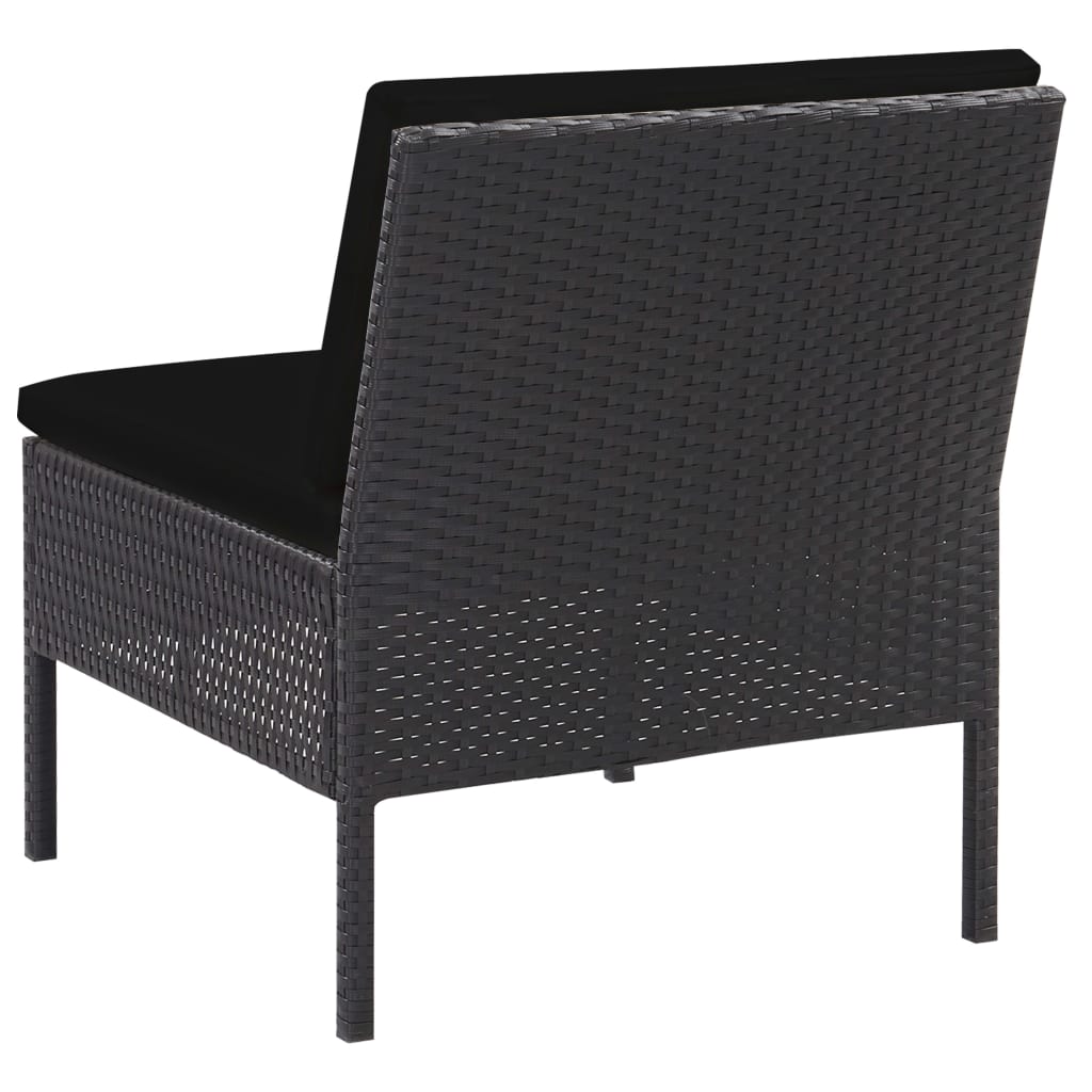 6-delige Loungeset met kussens poly rattan