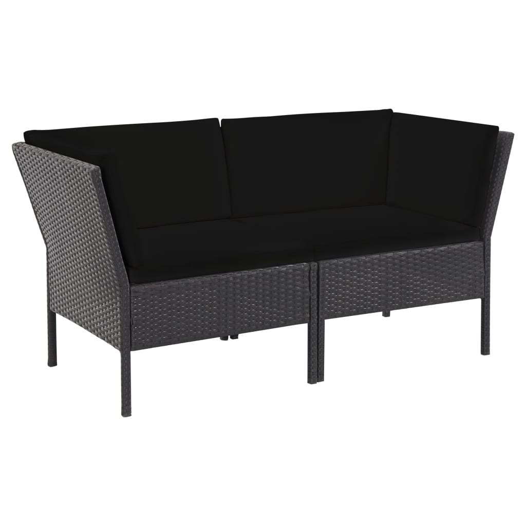 6-delige Loungeset met kussens poly rattan