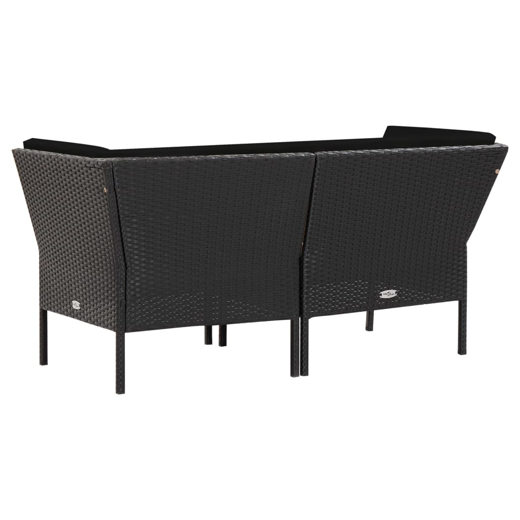 6-delige Loungeset met kussens poly rattan