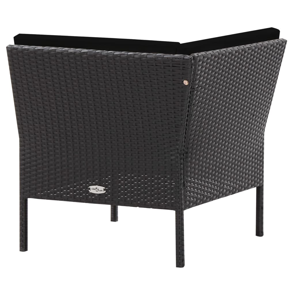 6-delige Loungeset met kussens poly rattan