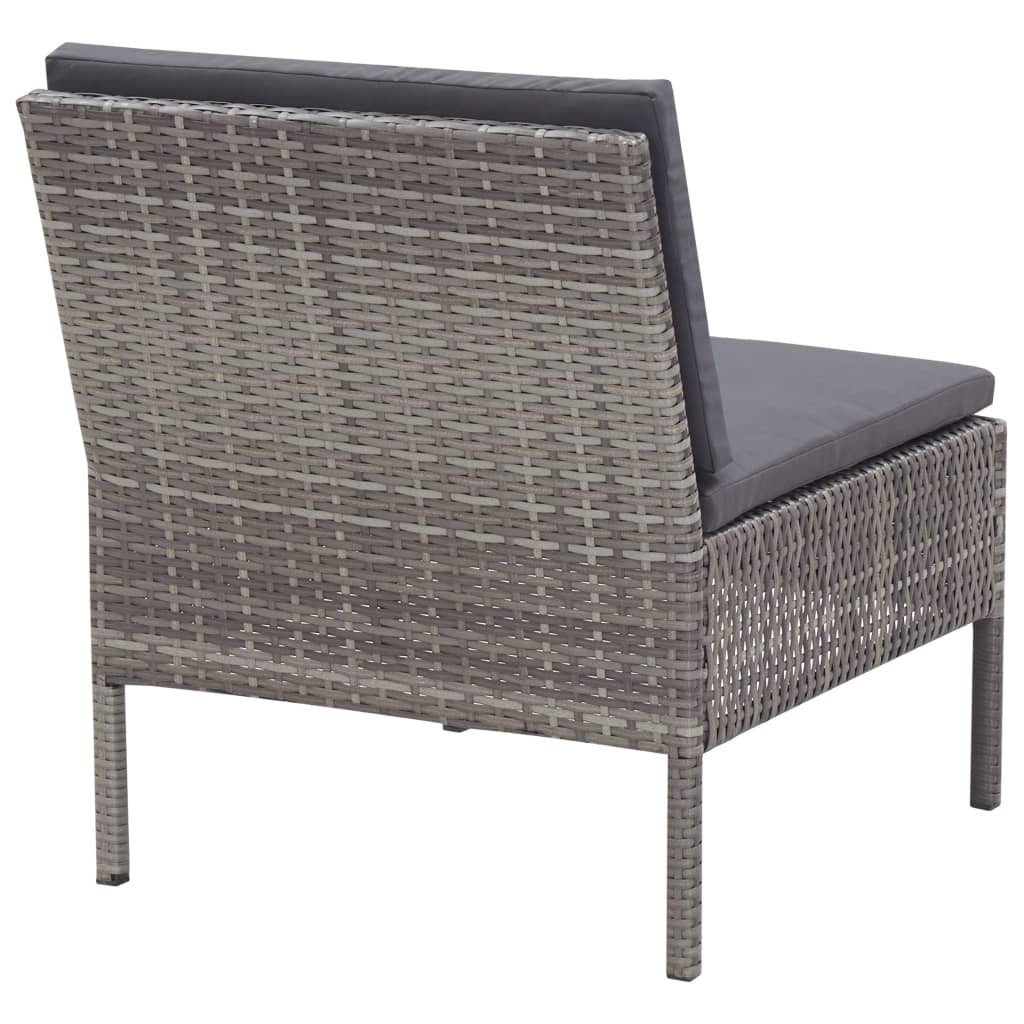 6-delige Loungeset met kussens poly rattan