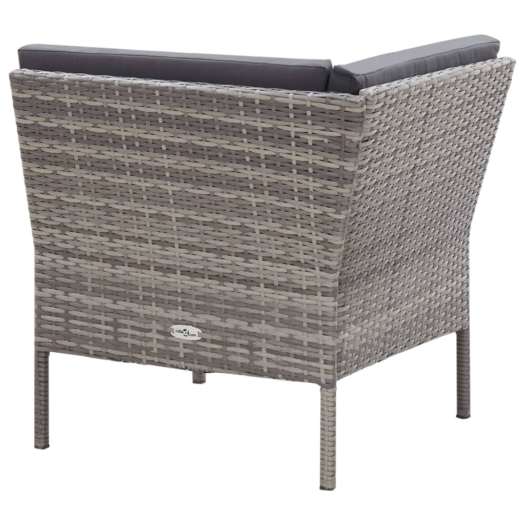 6-delige Loungeset met kussens poly rattan