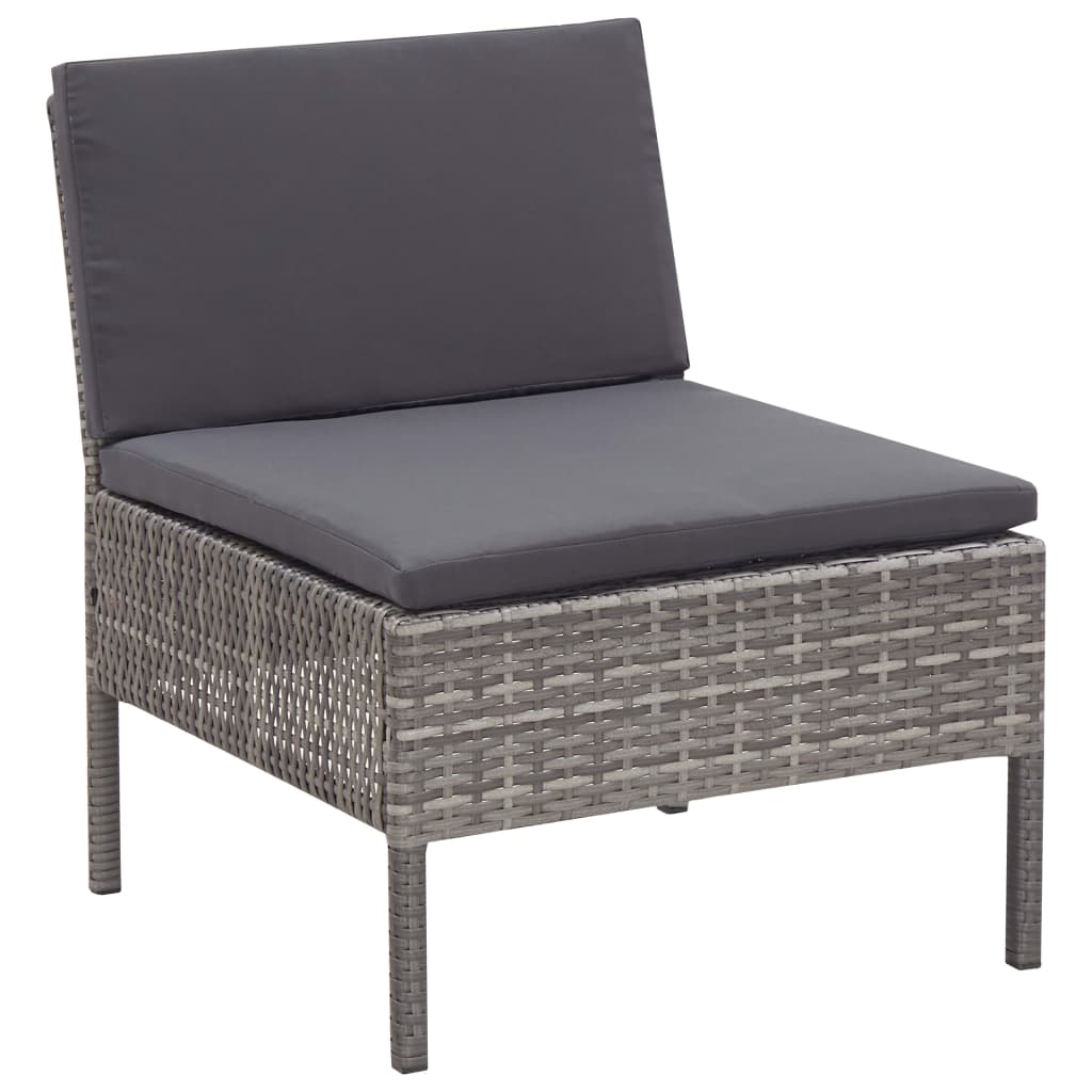 6-delige Loungeset met kussens poly rattan