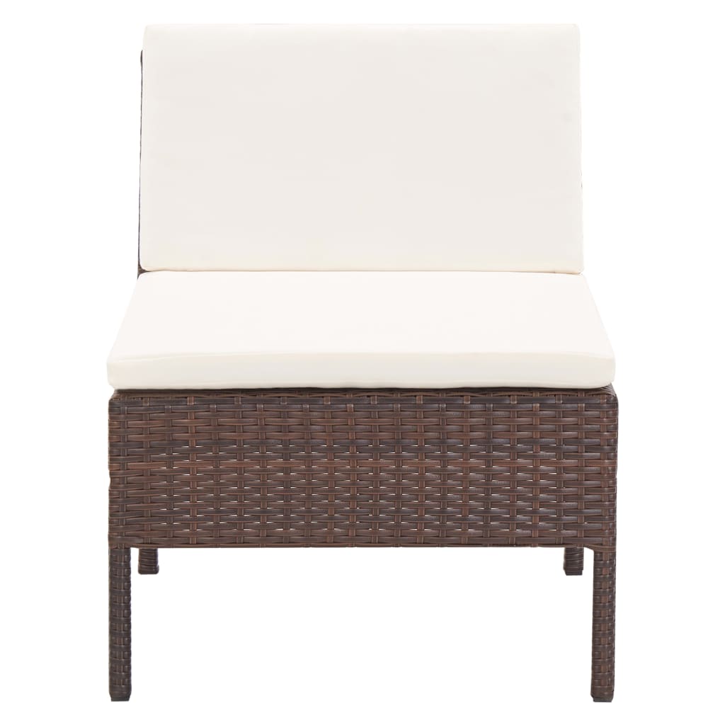 5-delige Loungeset met kussens poly rattan