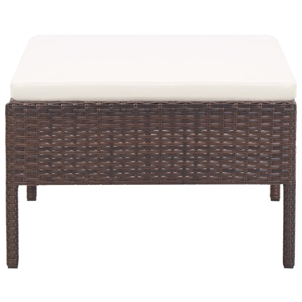 5-delige Loungeset met kussens poly rattan