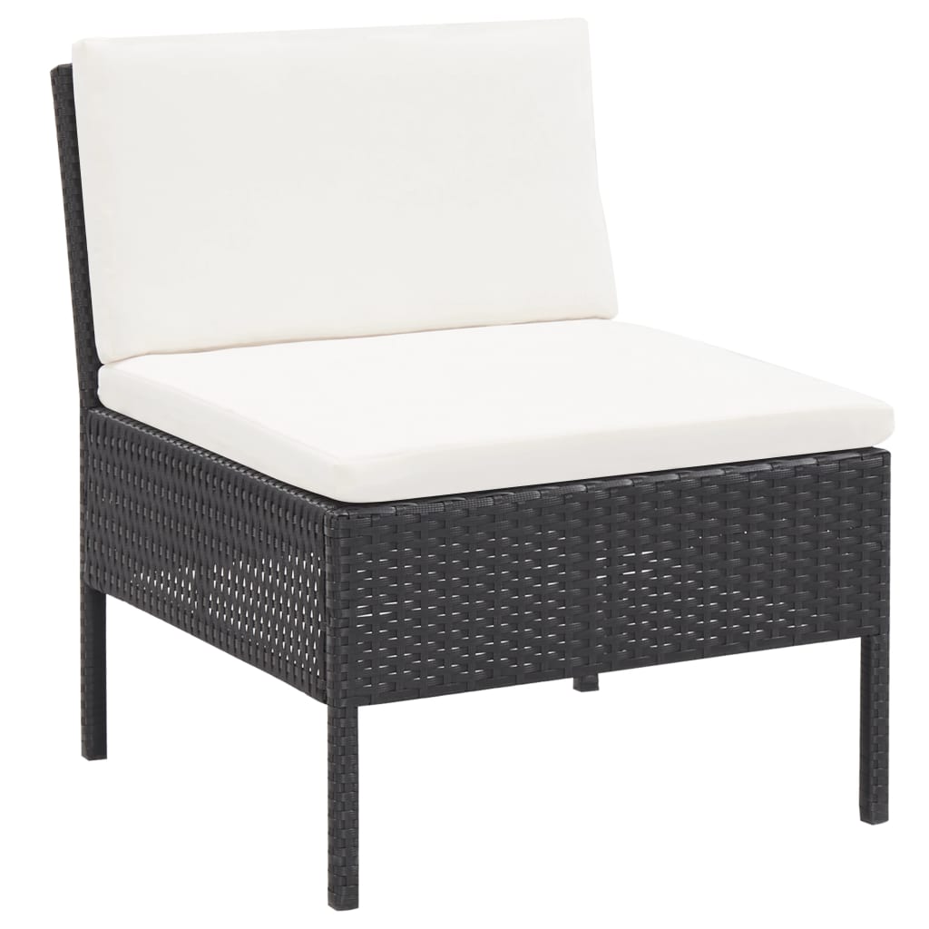 5-delige Loungeset met kussens poly rattan