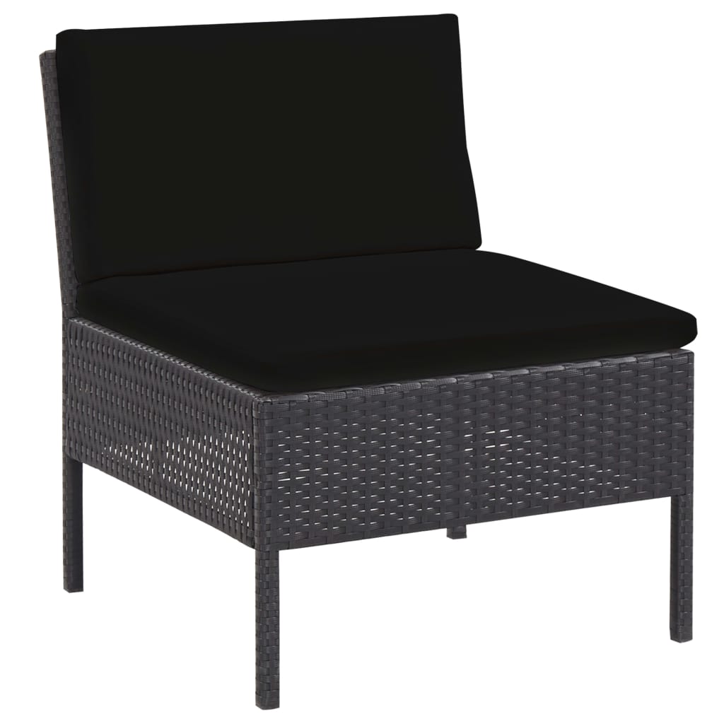 5-delige Loungeset met kussens poly rattan