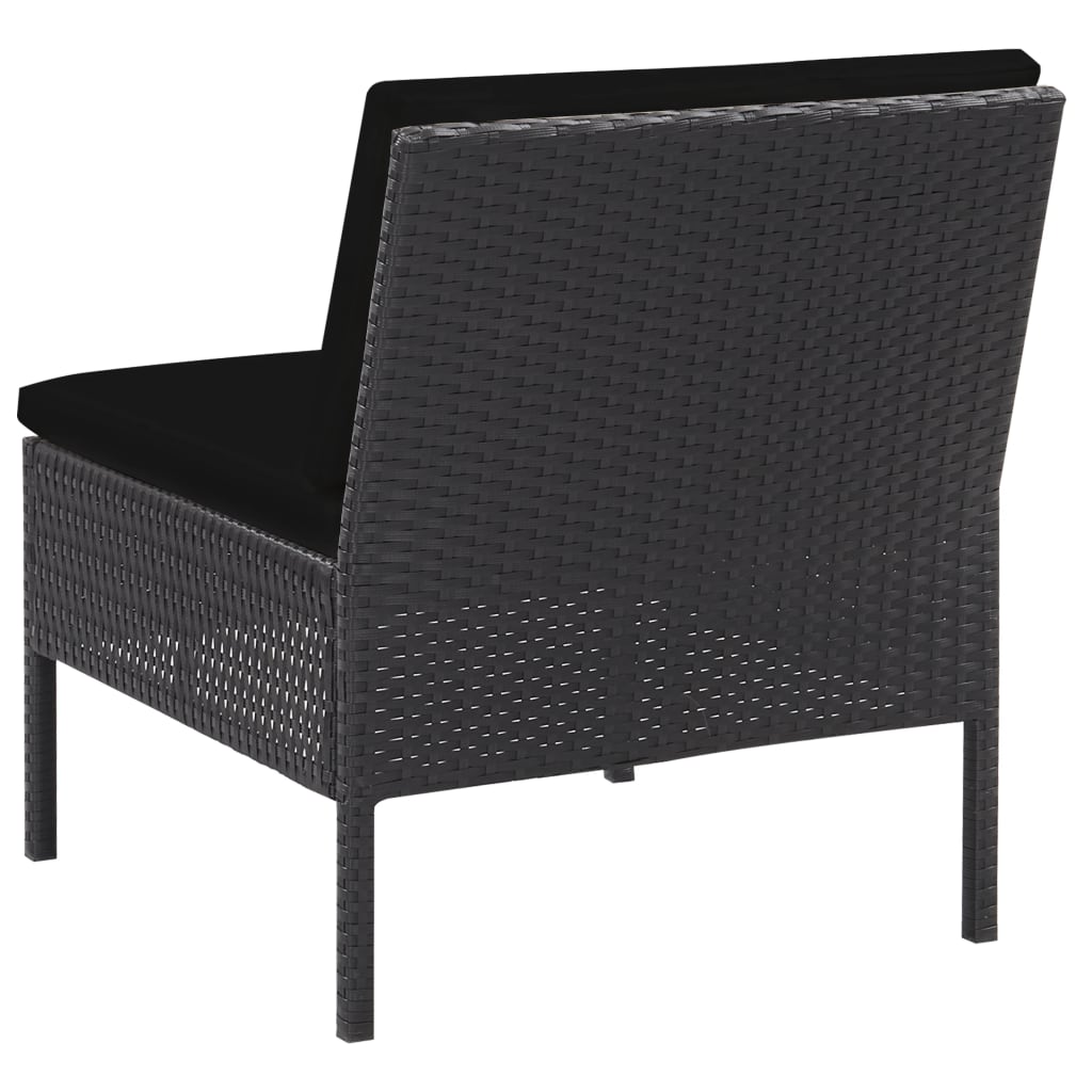 5-delige Loungeset met kussens poly rattan