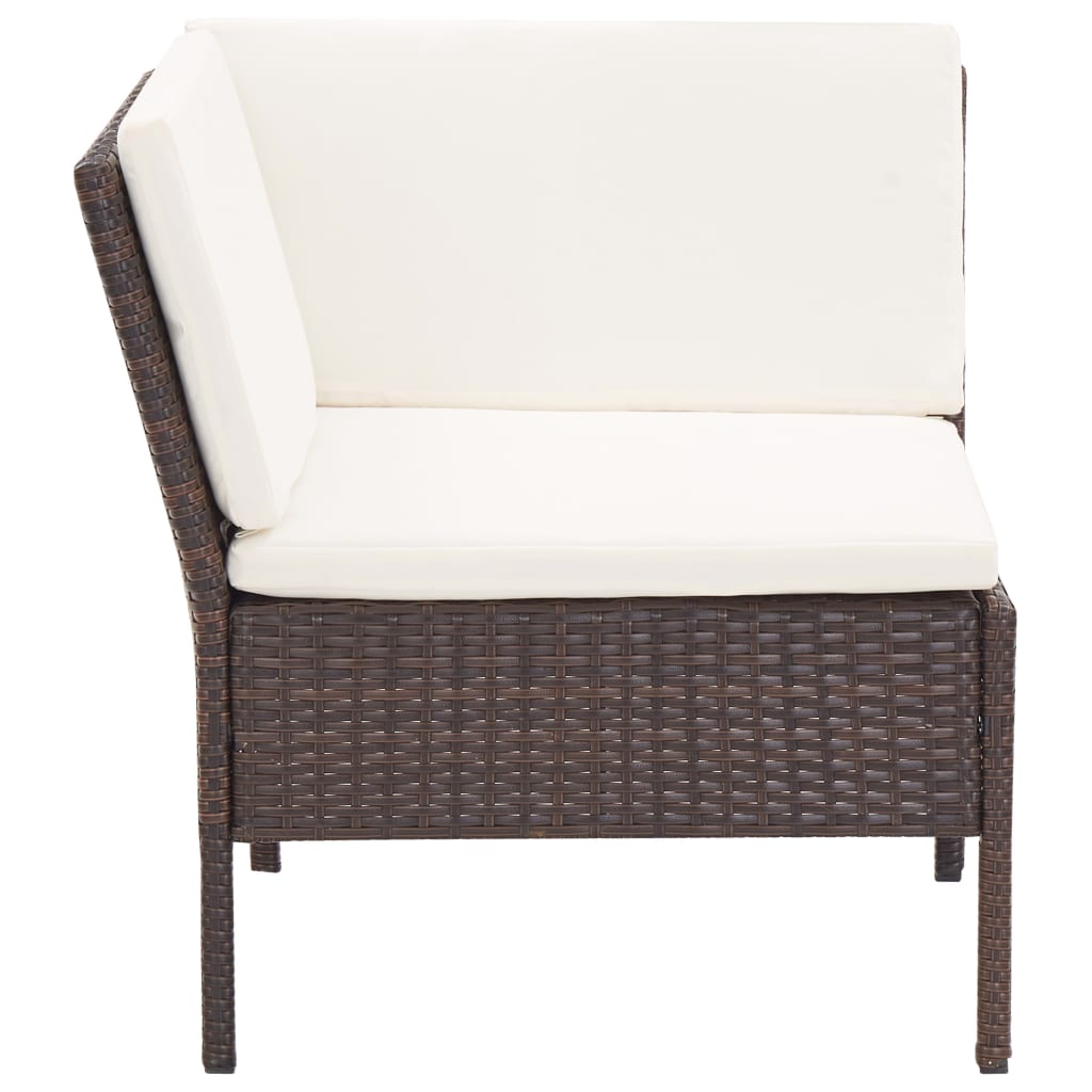 6-delige Loungeset met kussens poly rattan