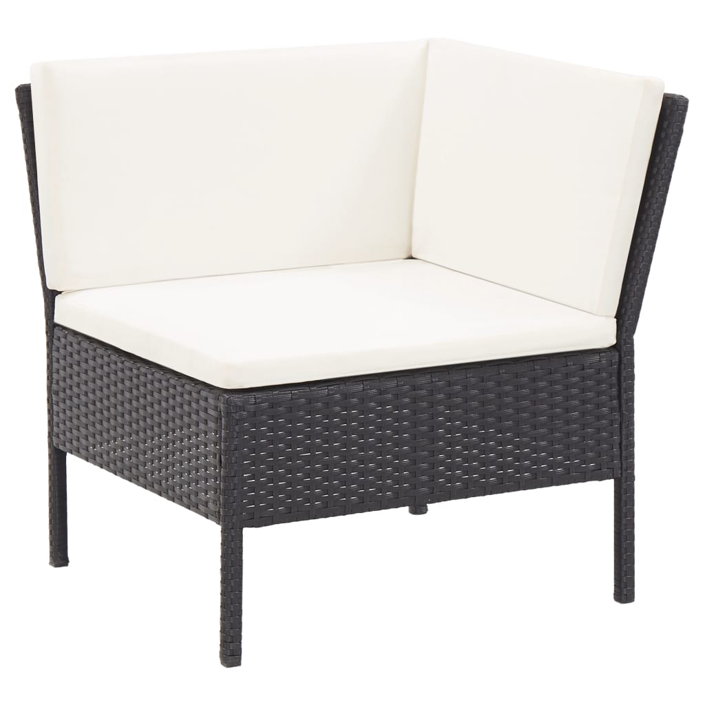 6-delige Loungeset met kussens poly rattan