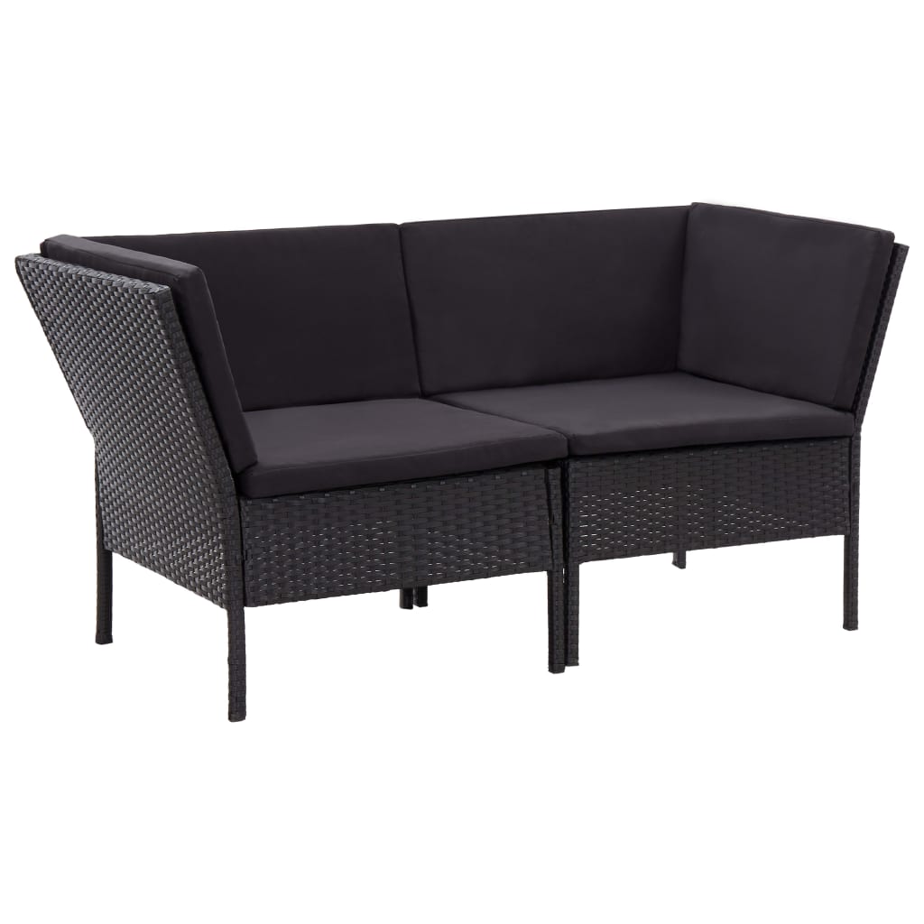 6-delige Loungeset met kussens poly rattan