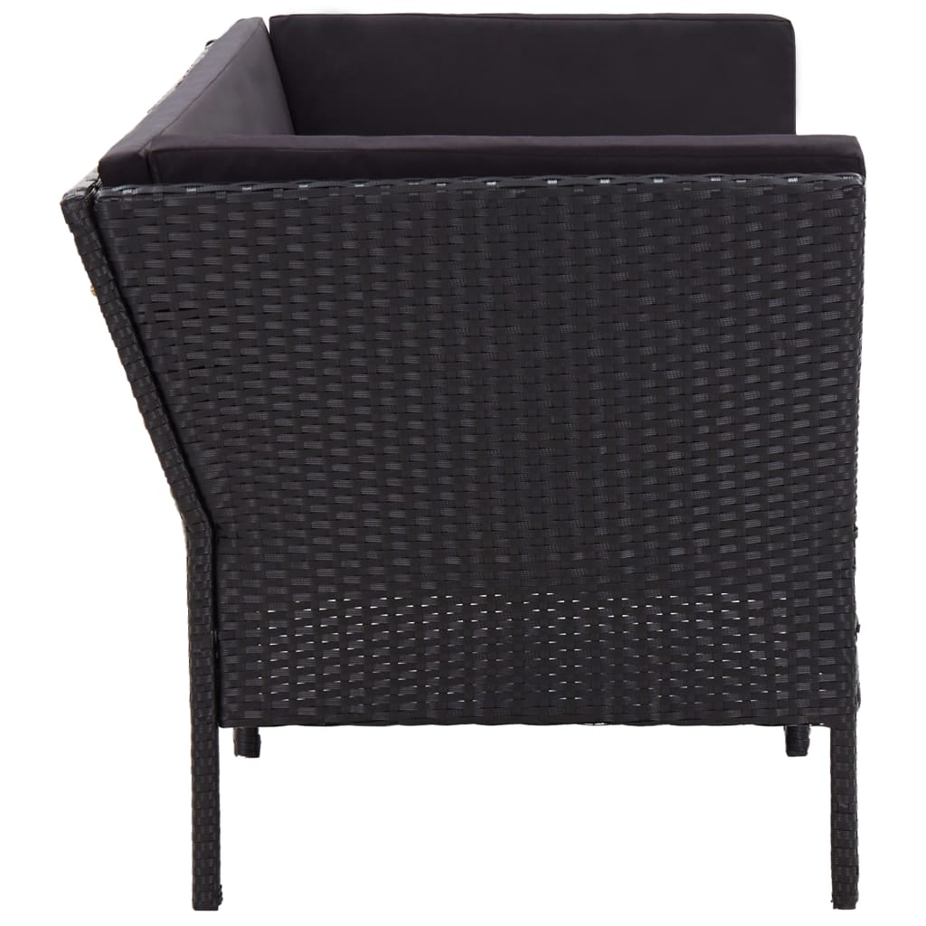 6-delige Loungeset met kussens poly rattan