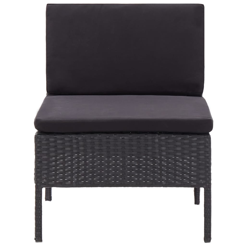 6-delige Loungeset met kussens poly rattan