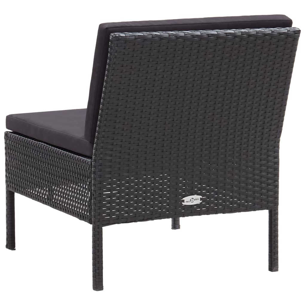 6-delige Loungeset met kussens poly rattan