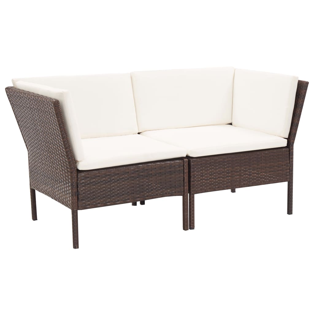 8-delige Loungeset met kussens poly rattan