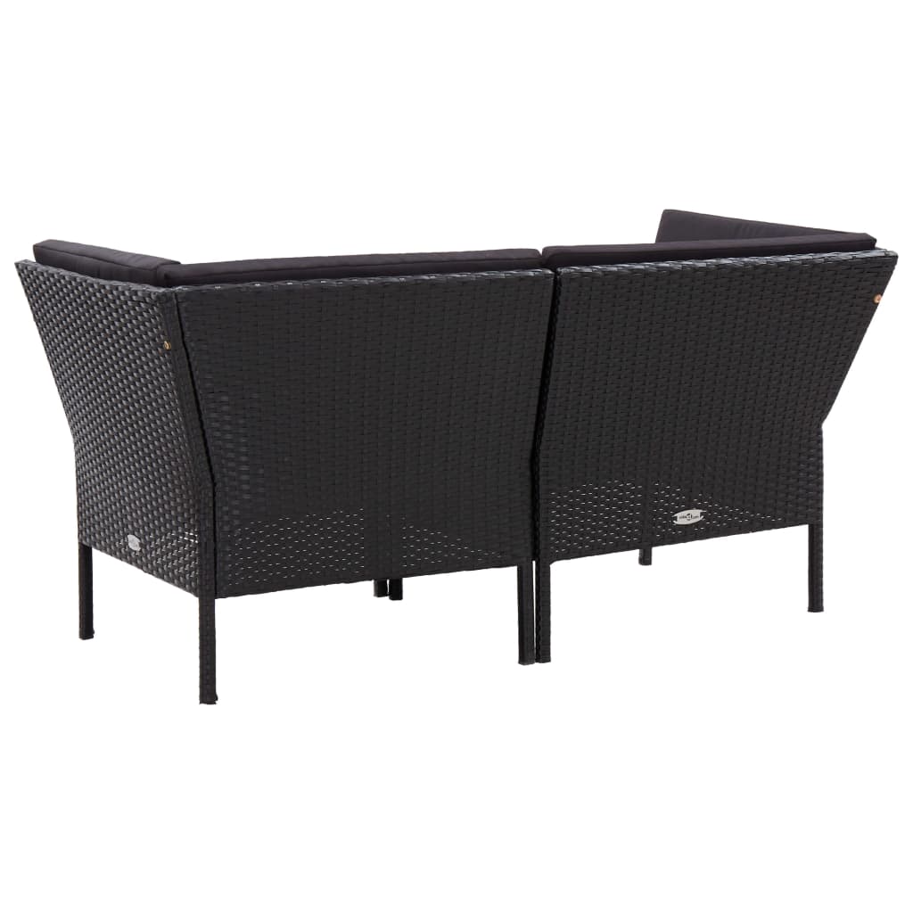 8-delige Loungeset met kussens poly rattan