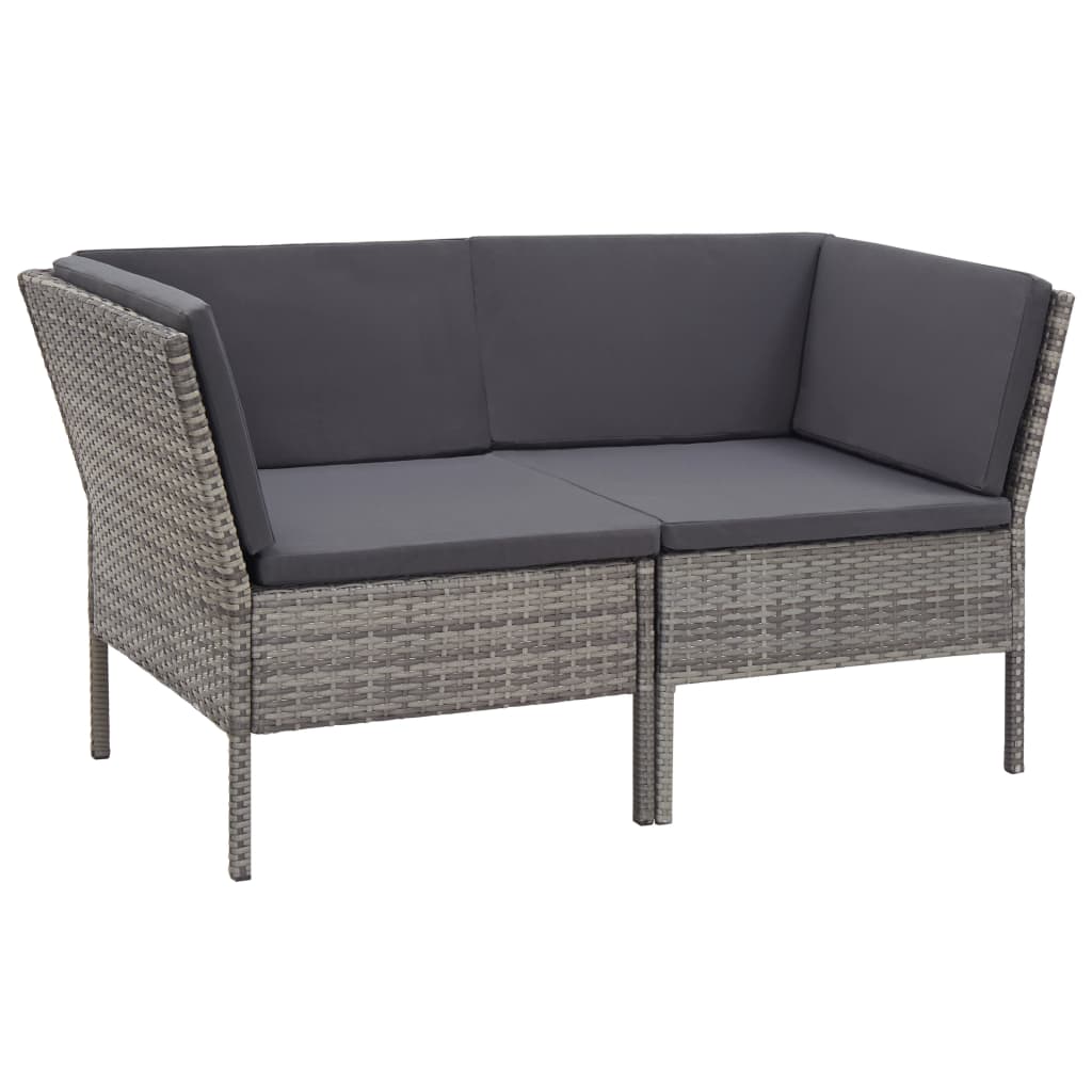 8-delige Loungeset met kussens poly rattan