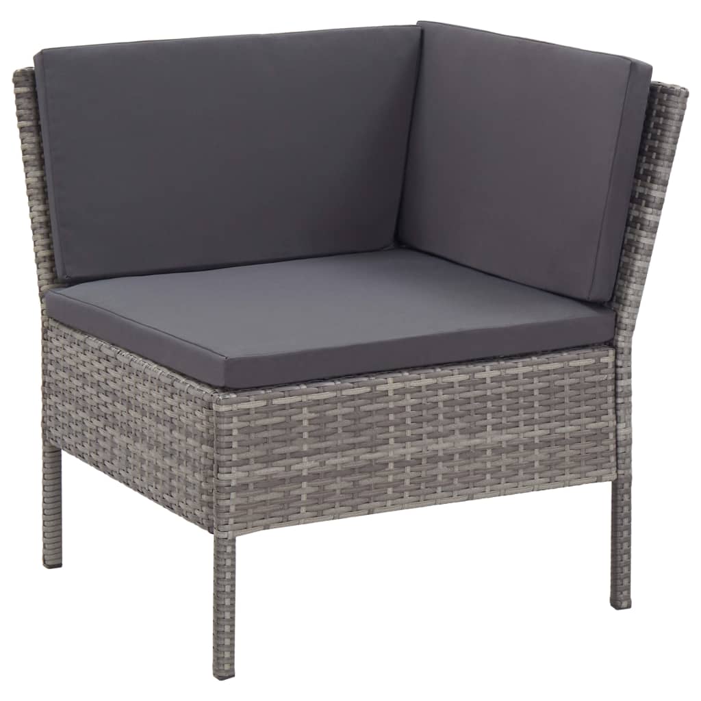 8-delige Loungeset met kussens poly rattan