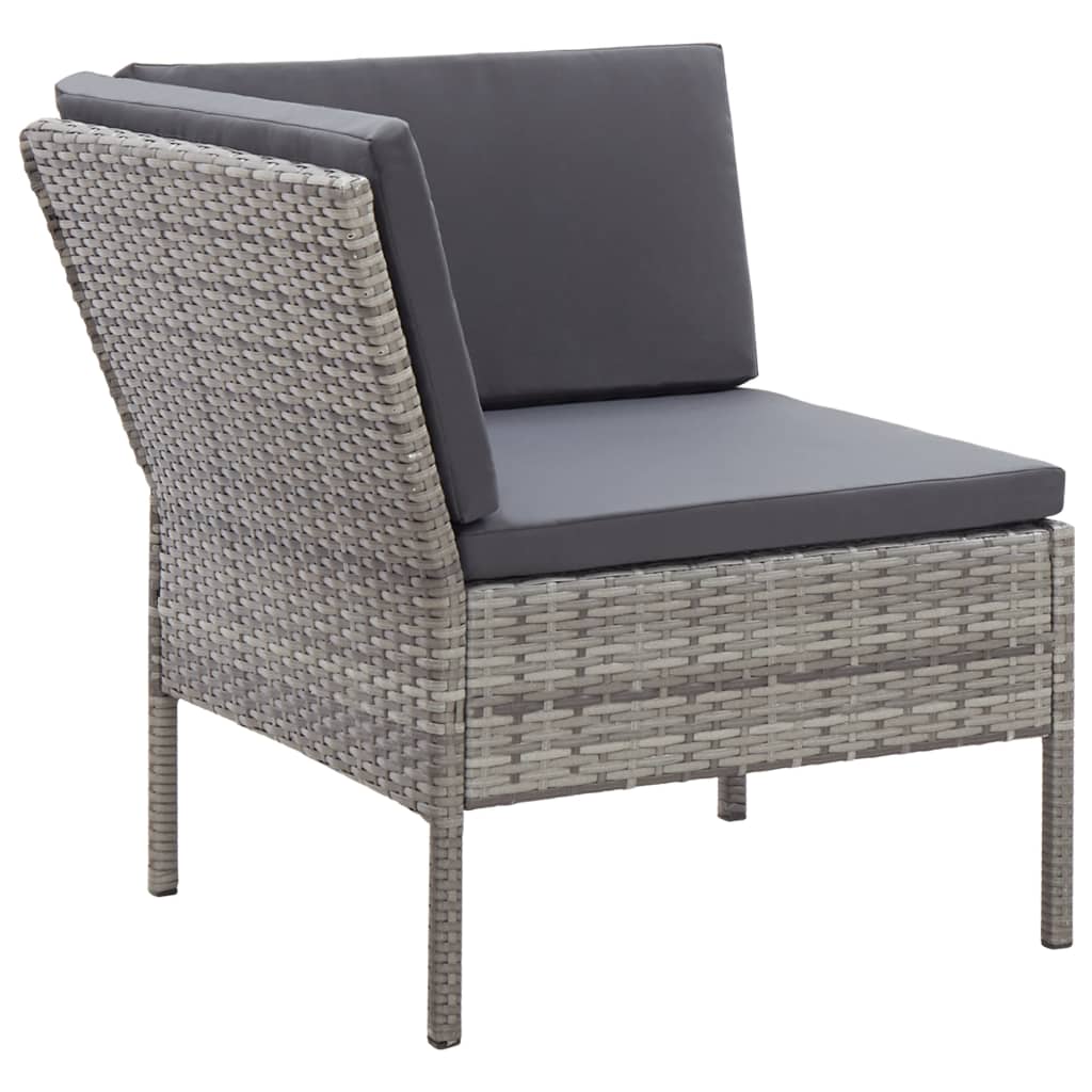 8-delige Loungeset met kussens poly rattan