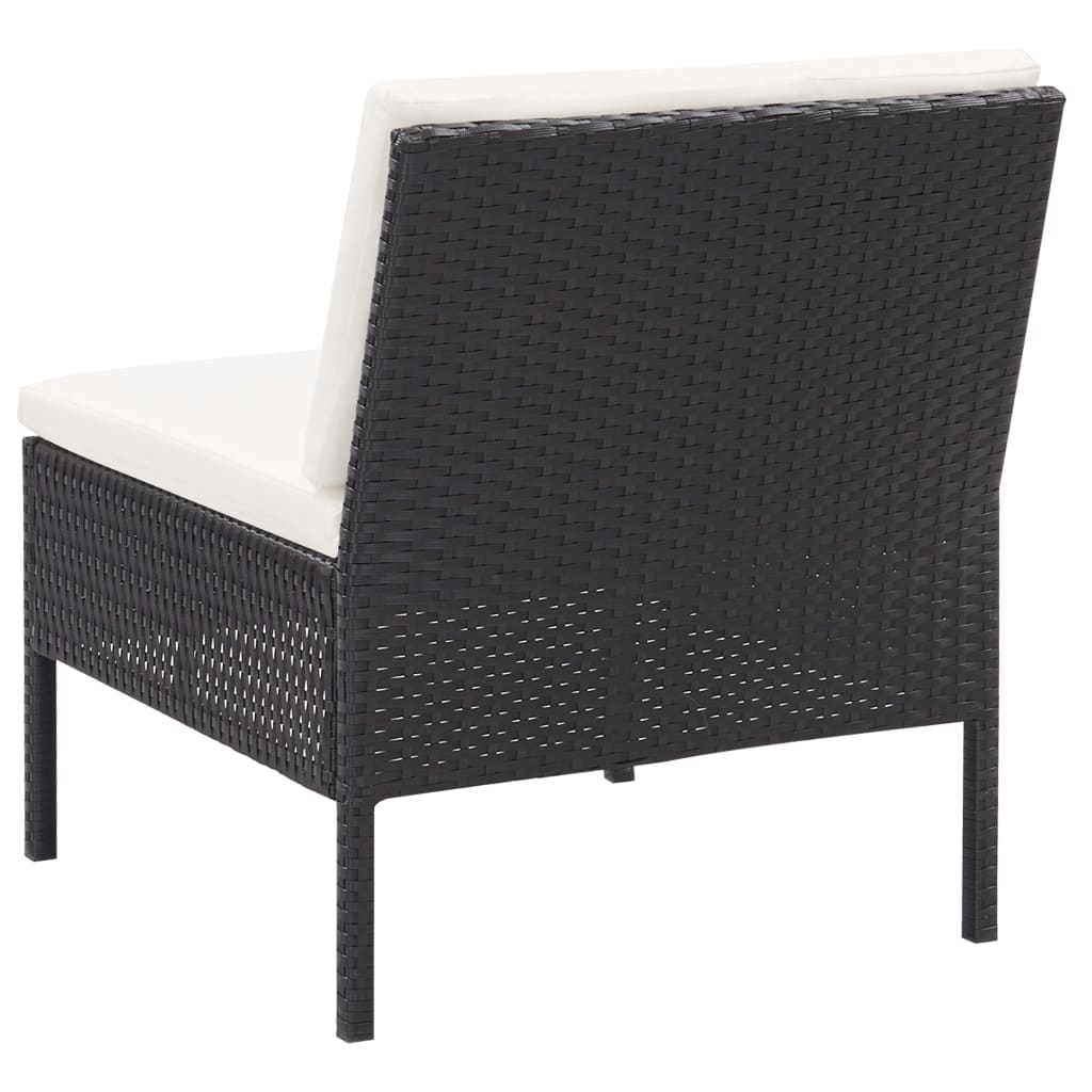 3-delige Loungeset met kussens poly rattan