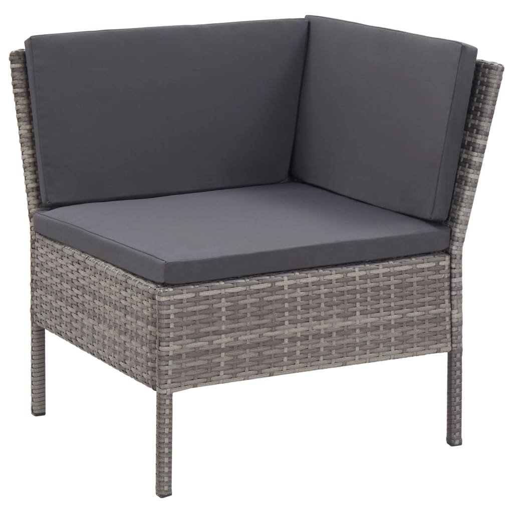 3-delige Loungeset met kussens poly rattan