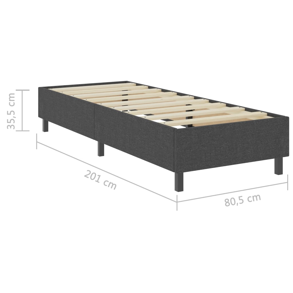 Boxspringframe stof grijs 100x200 cm