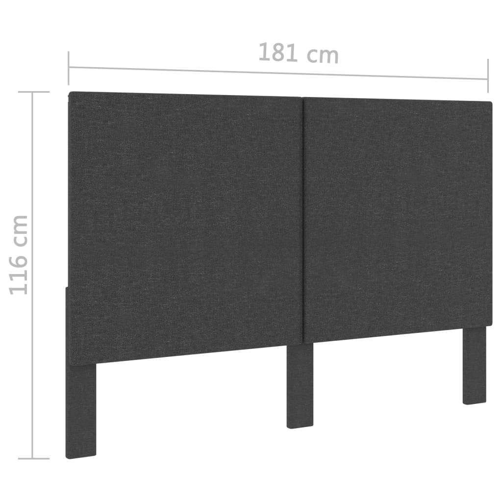 Hoofdbord 140x200 cm getuft stof donkergrijs