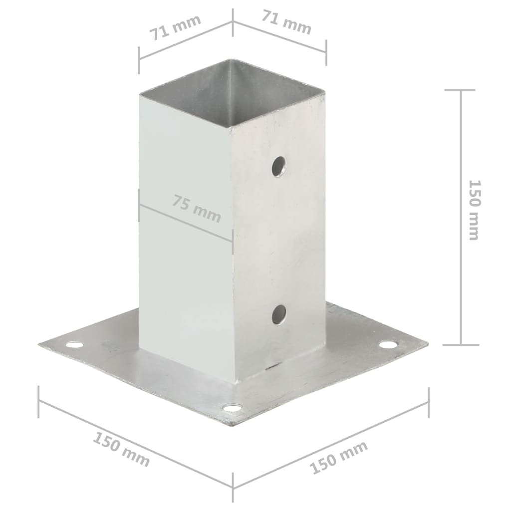 Paalankers 4 st 121 mm gegalvaniseerd metaal