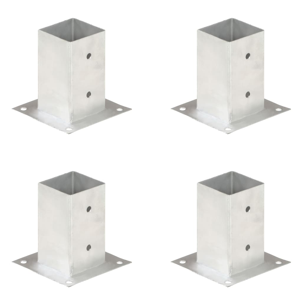 Ancrages de poteau 4 pcs 121 mm en métal galvanisé