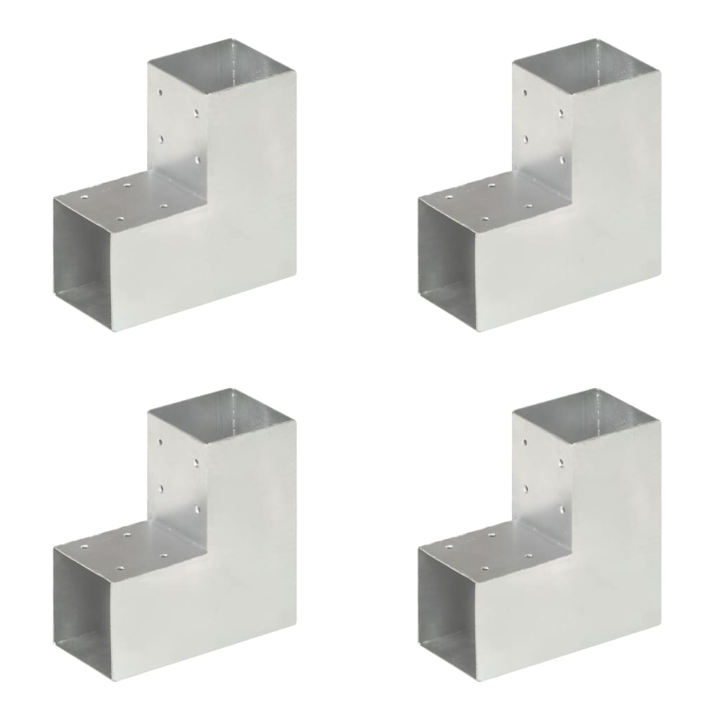 Connexions de poteaux 4 pcs en forme de T 71x71 mm en métal galvanisé