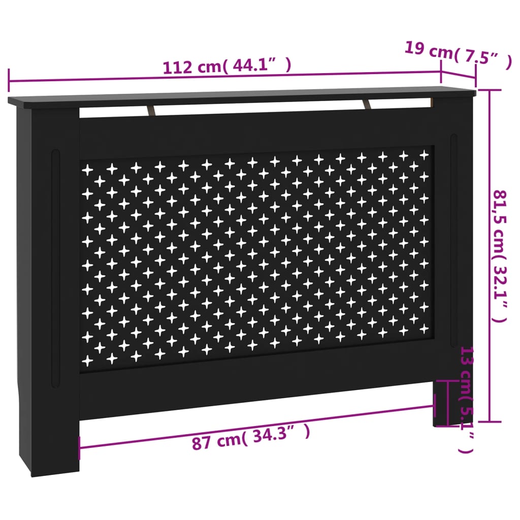 Boîtier de radiateur 78 cm MDF