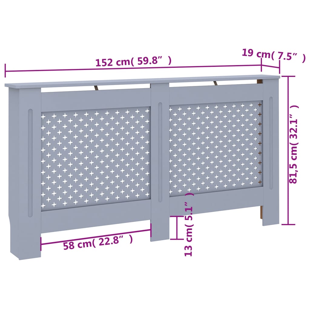 Boîtier de radiateur 78 cm MDF