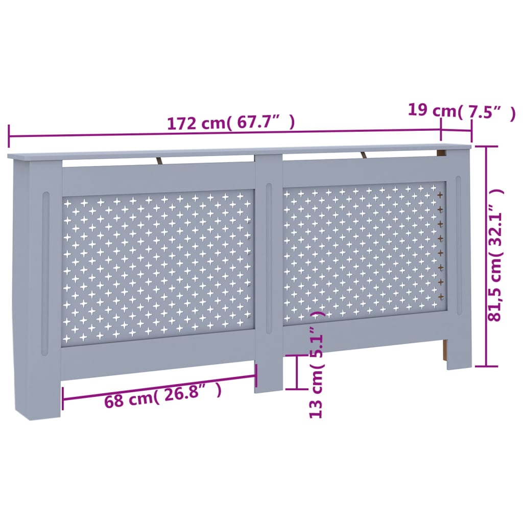 Boîtier de radiateur 78 cm MDF