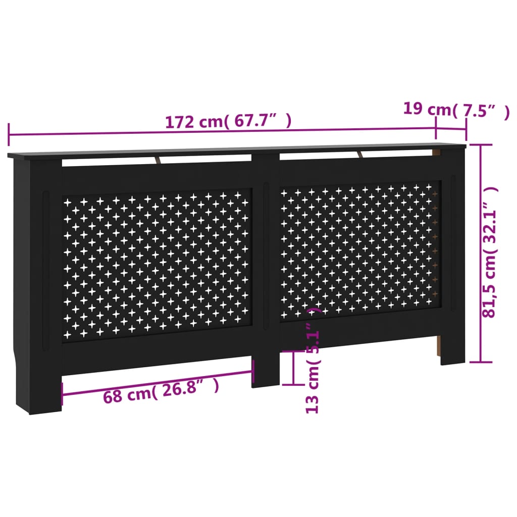 Boîtier de radiateur 78 cm MDF