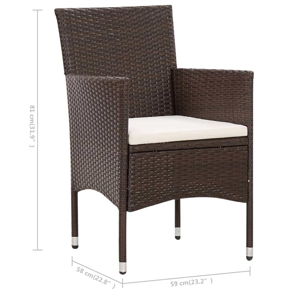 4-delige Loungeset met kussens poly rattan