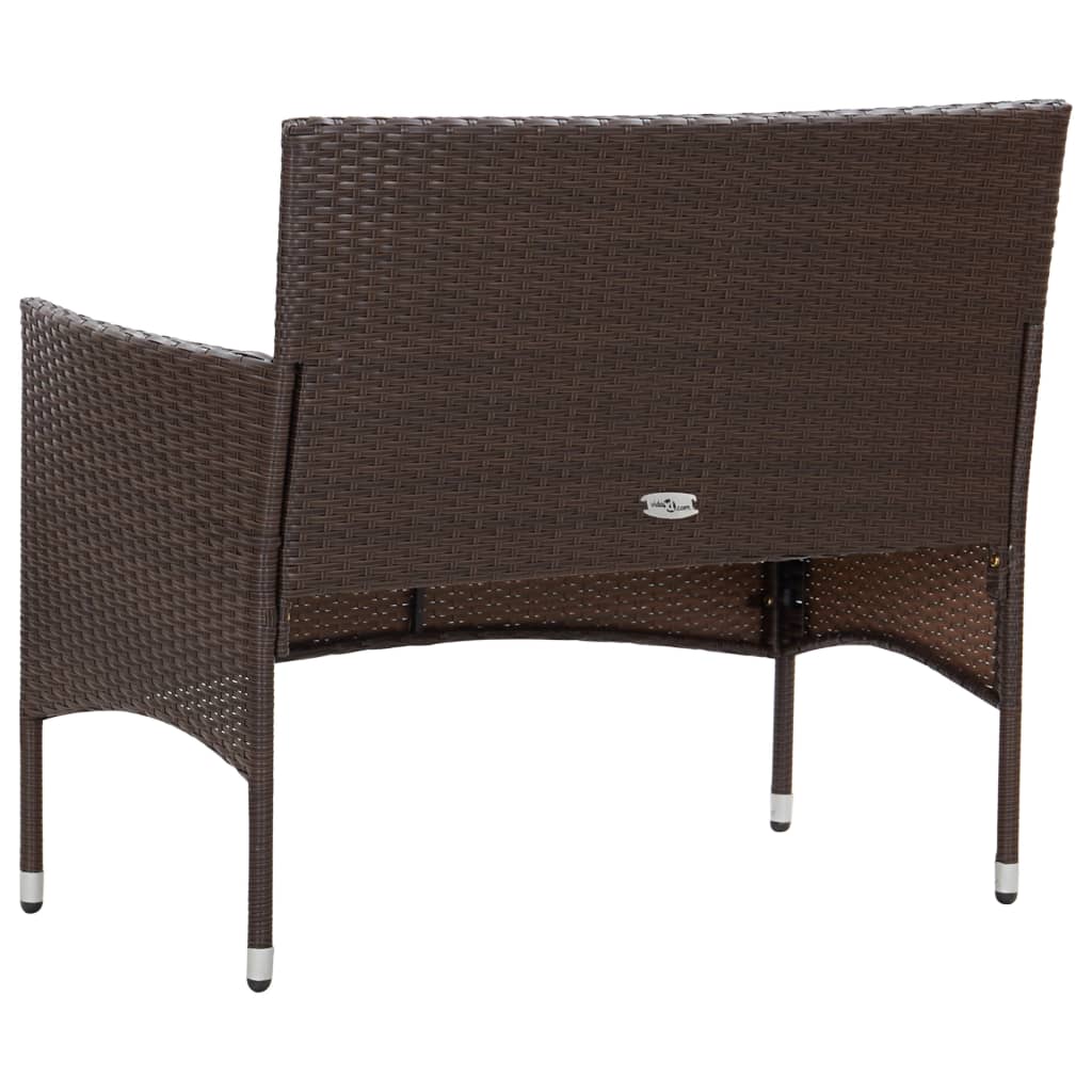 4-delige Loungeset met kussens poly rattan