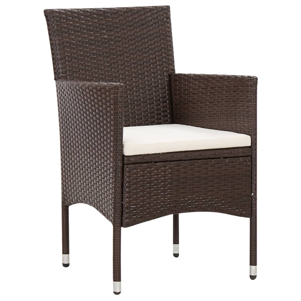 4-delige Loungeset met kussens poly rattan