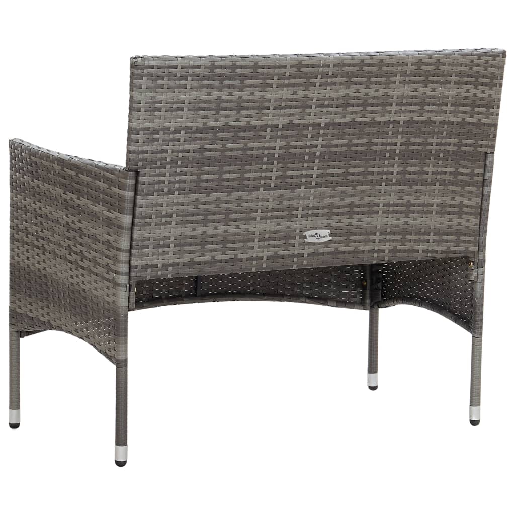 4-delige Loungeset met kussens poly rattan