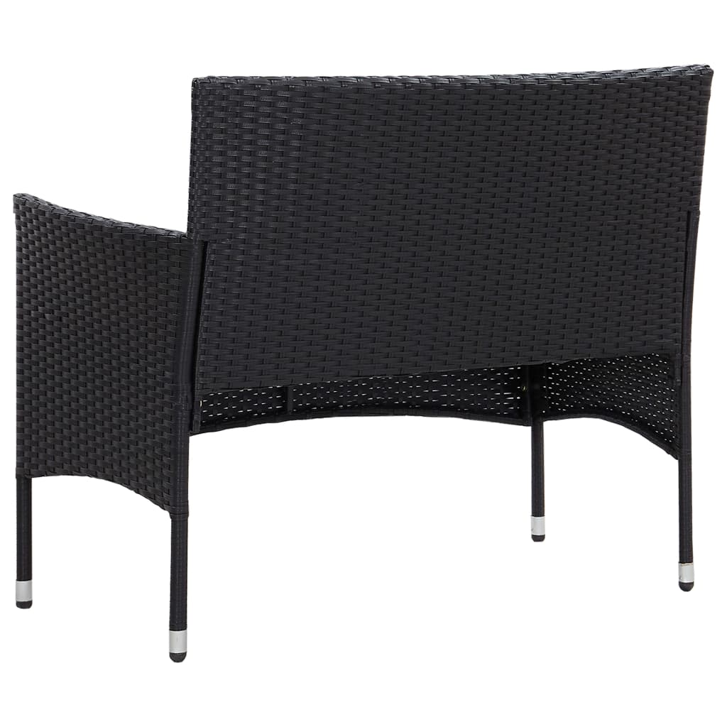 4-delige Loungeset met kussens poly rattan