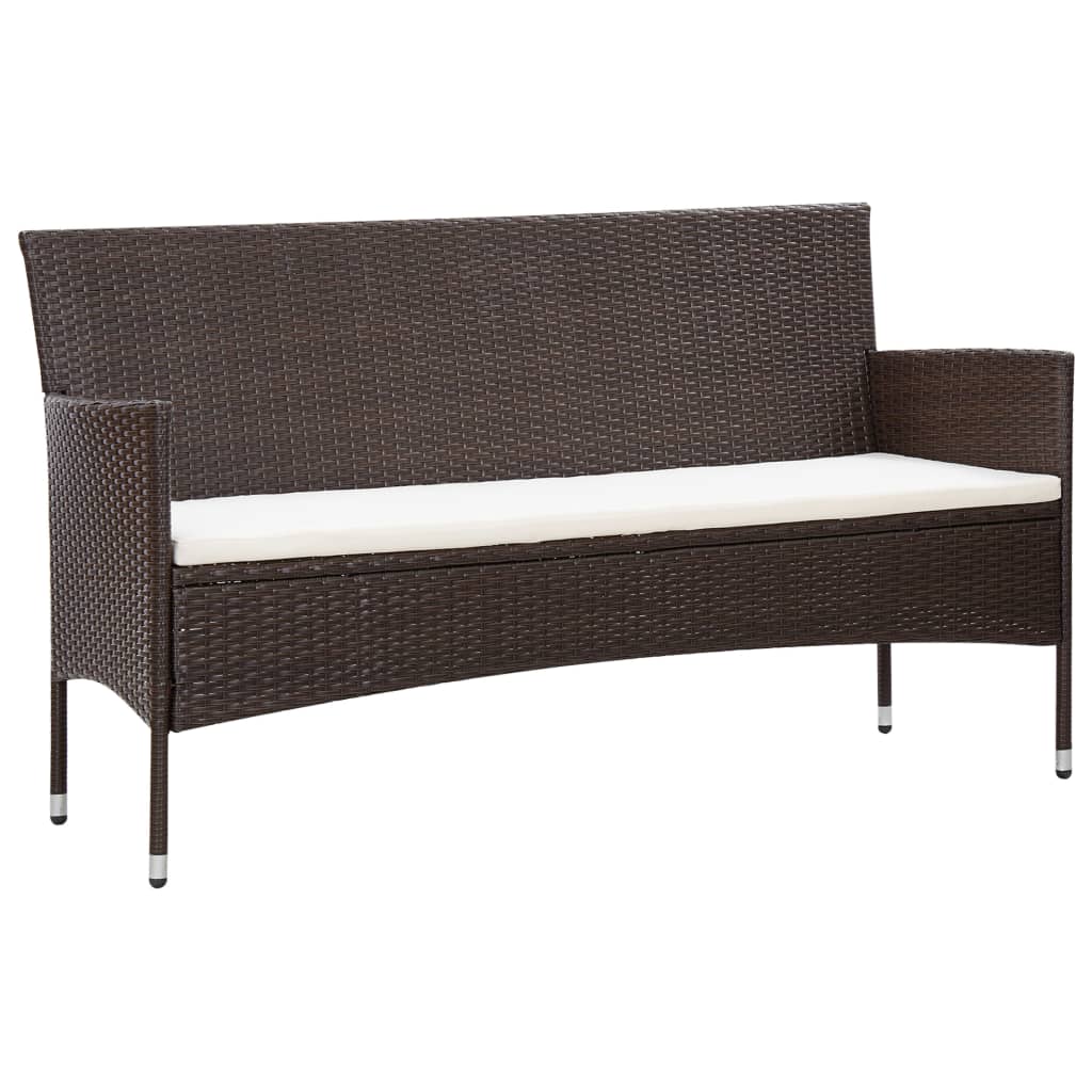 4-delige Loungeset met kussens poly rattan