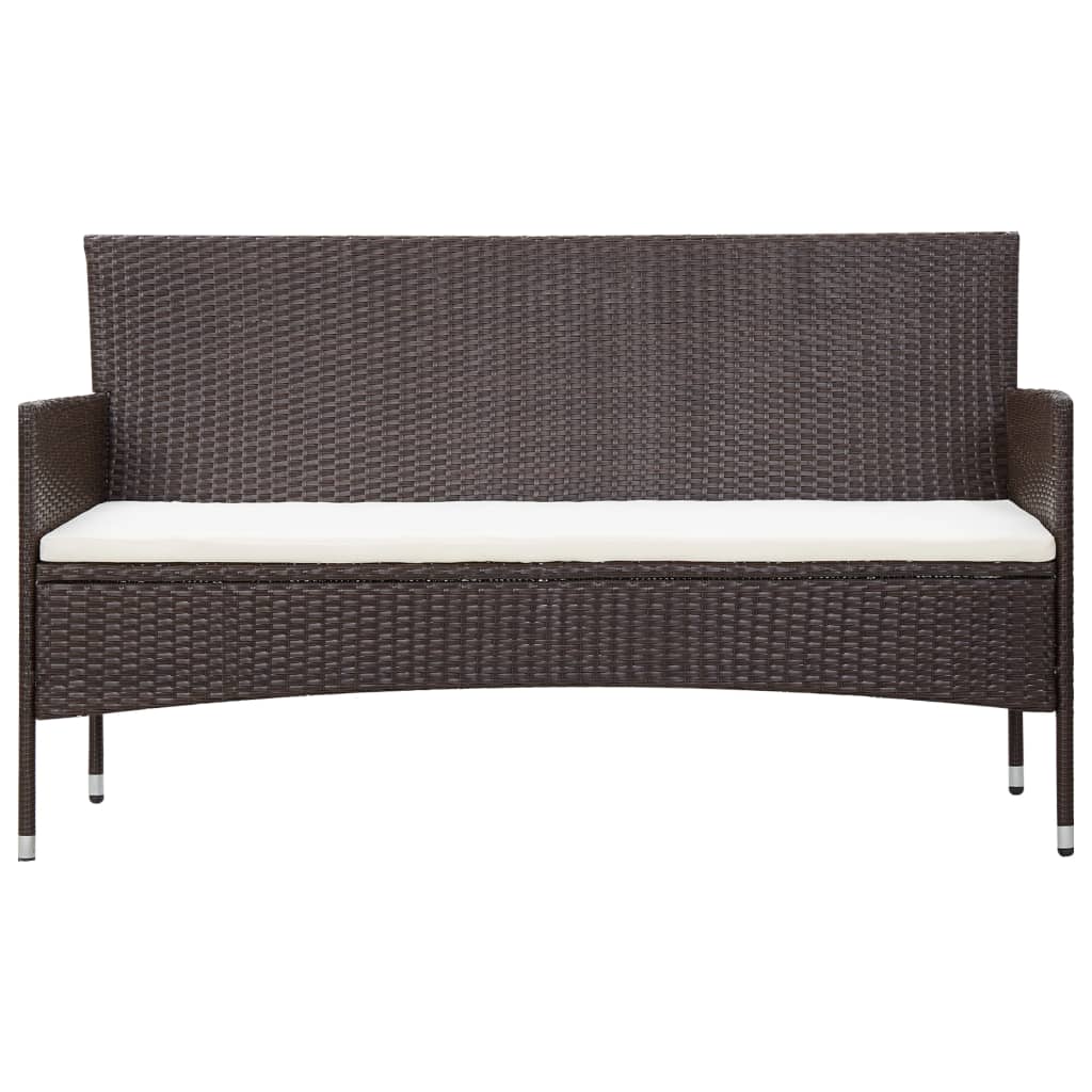 4-delige Loungeset met kussens poly rattan