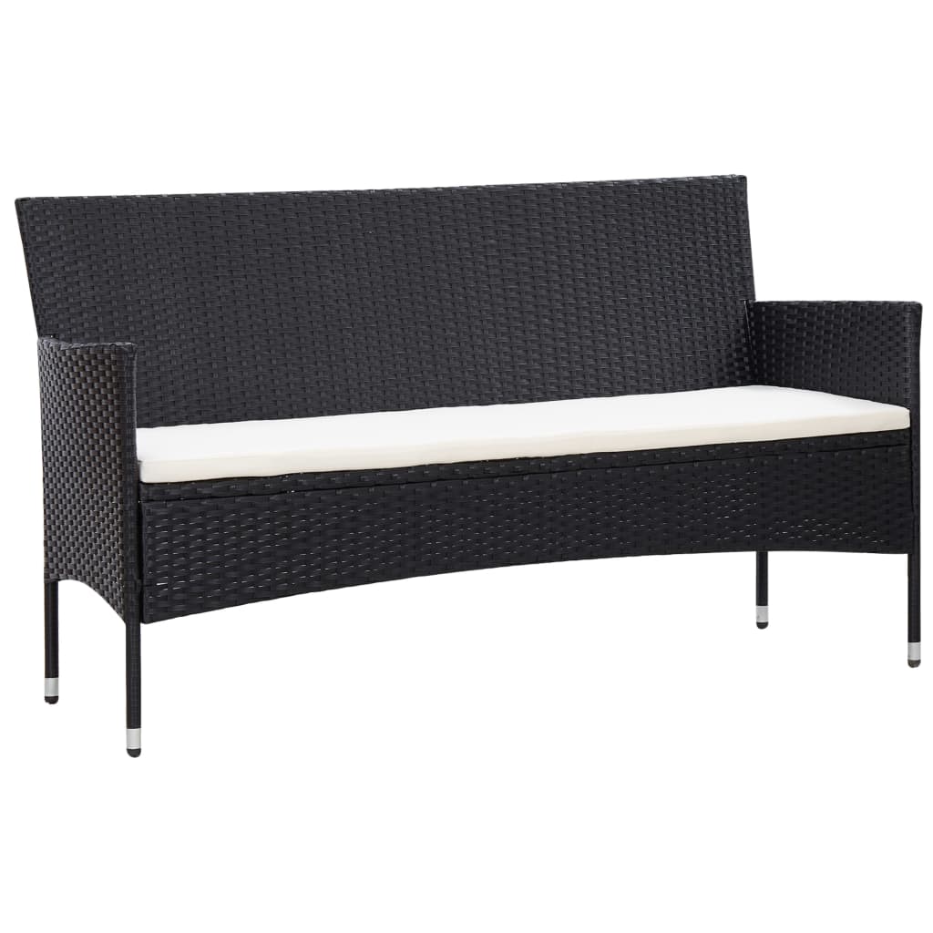 4-delige Loungeset met kussens poly rattan