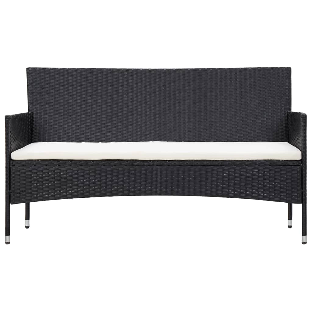 4-delige Loungeset met kussens poly rattan