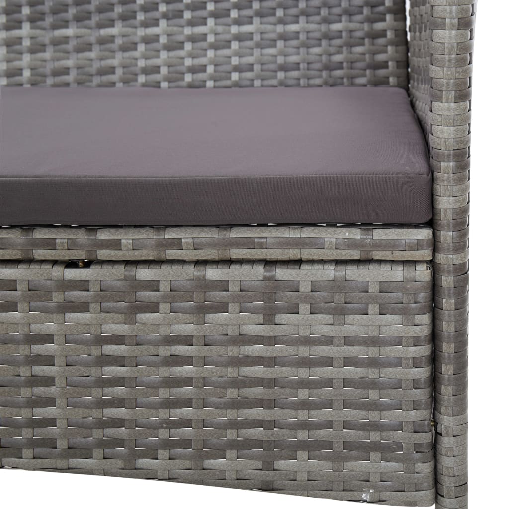 4-delige Loungeset met kussens poly rattan