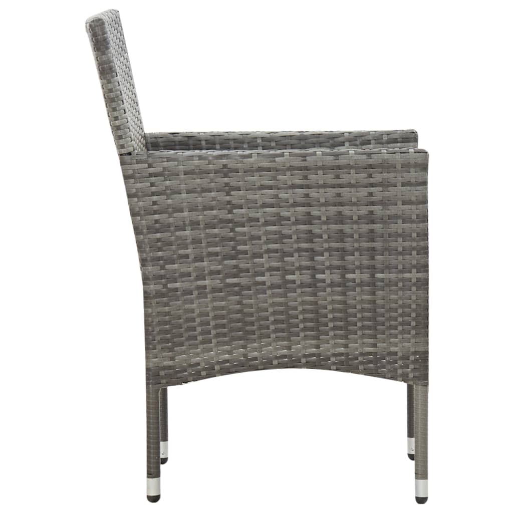 4-delige Loungeset met kussens poly rattan