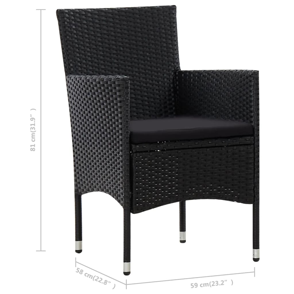 4-delige Loungeset met kussens poly rattan