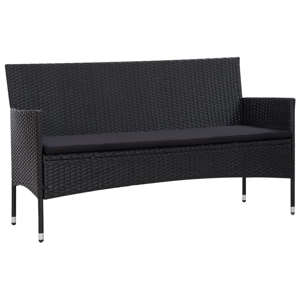 4-delige Loungeset met kussens poly rattan