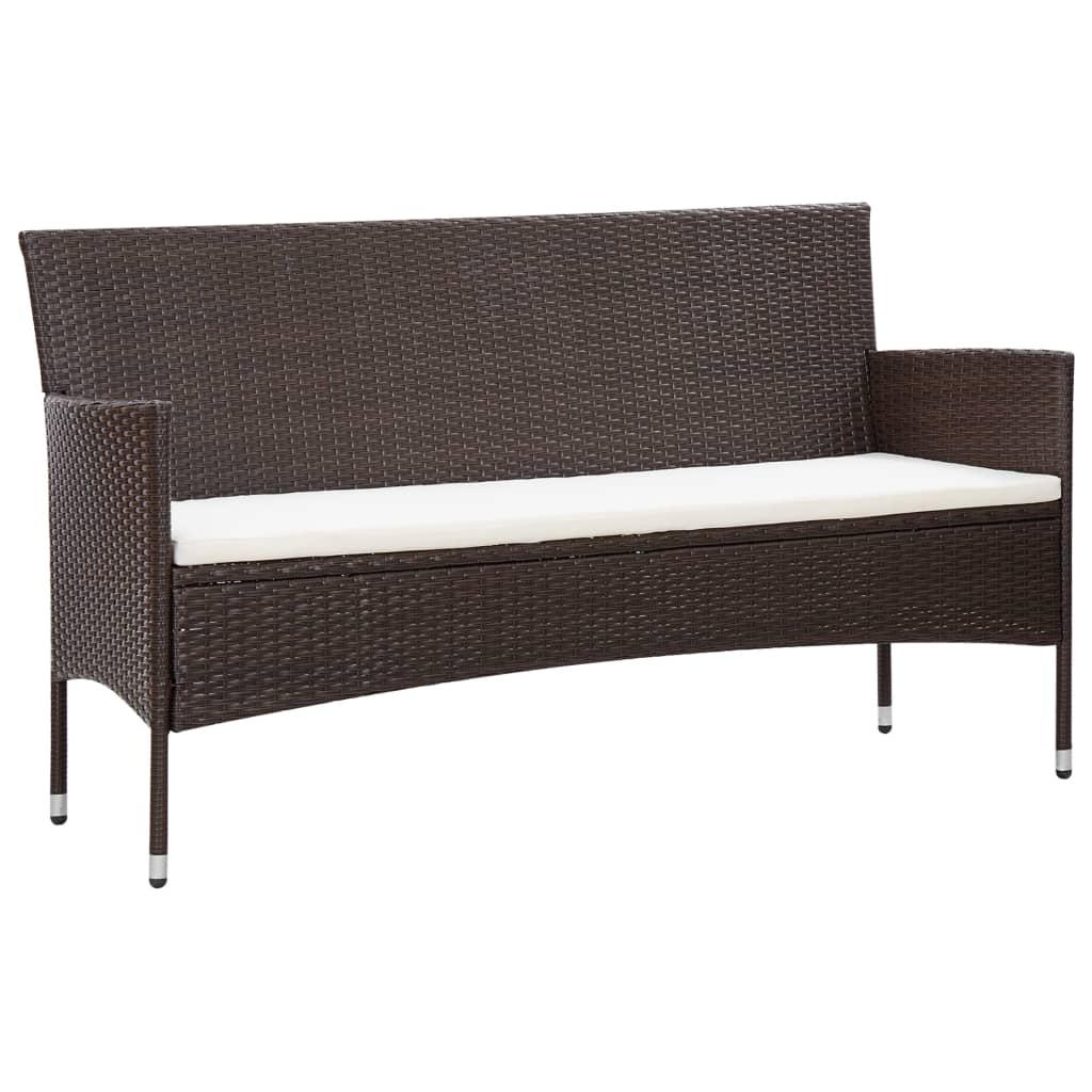 5-delige Loungeset met kussens poly rattan